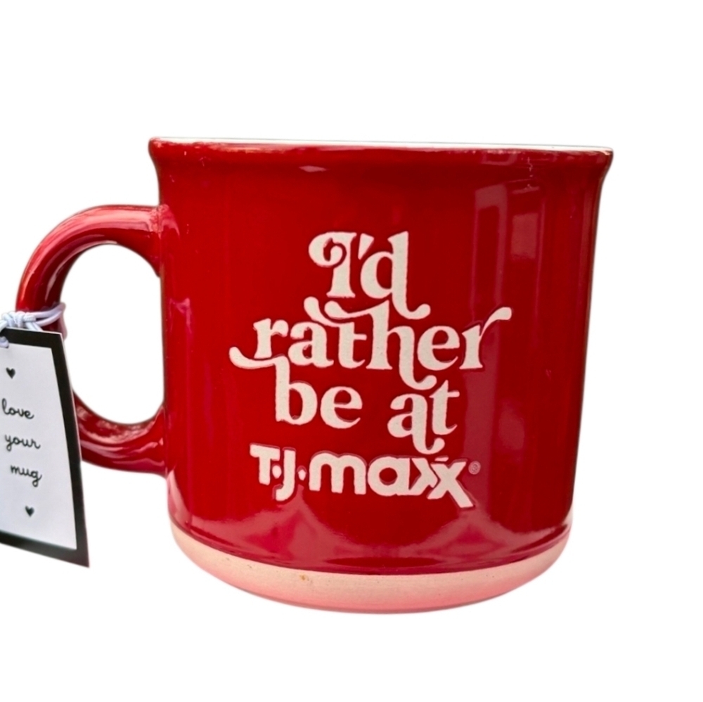 ❤️▪️I'd Rather Be at TJ Maxx Large Red Double Sided Ceramic Mug